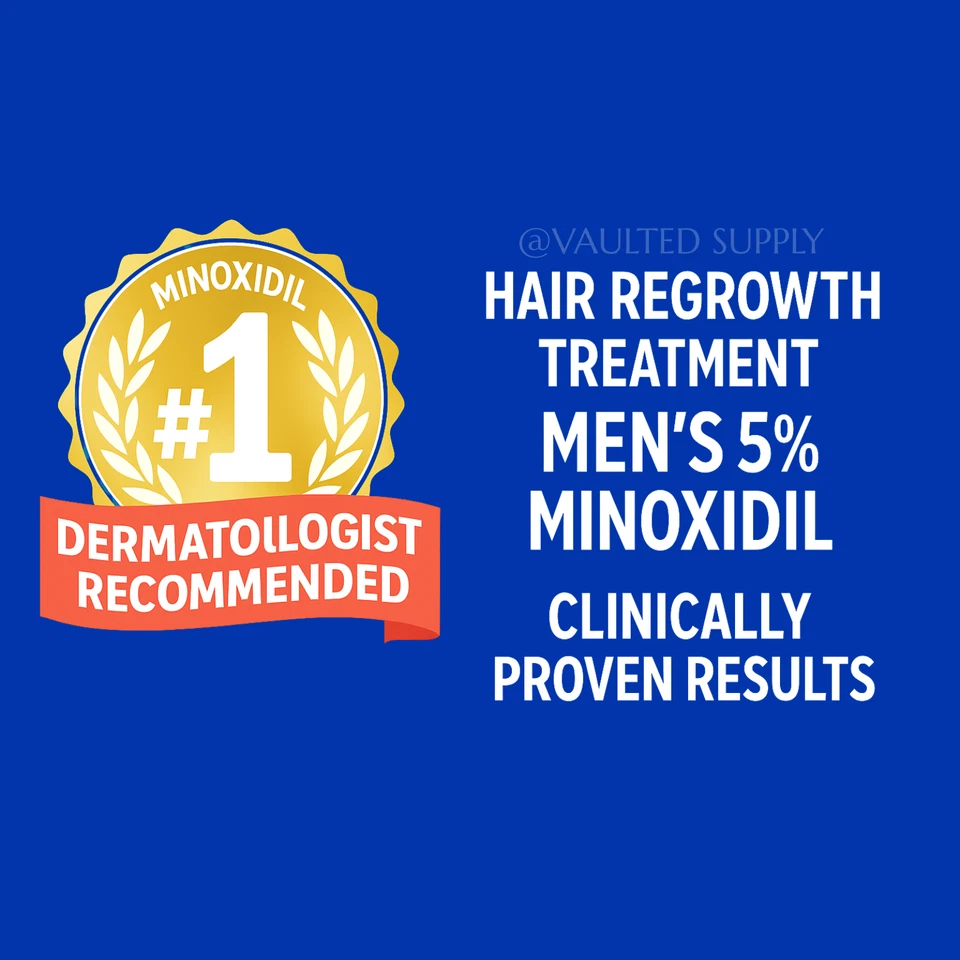 Kirkland Signature Minoxidil 5% Men Hair Regrowth Solution 6 Month Bottles - Image 4 of 4