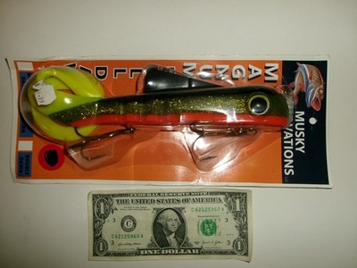 Musky Innovations 12'' Magnum Bull Dawg Lure LOTW Perch - NIP