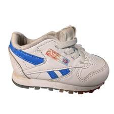 Reebok Classic Leather Toddler Shoes White Blue Red Rainbow Sole Size 5 Popsicle