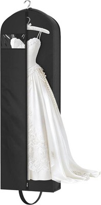 KEETDY 72'' Wedding Dress Garment Bag for Travel with 4'' Gusseted Long Hanging Dr