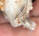 2pc Vandanite White Crystal Mineral Cluster Display Specimen on Orange Matrix — photo 3