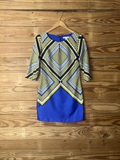 Banana Republic Geometric Shape Shift Dress Three-Quarter Sleeve Zip Bk Size 0