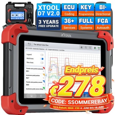 XTOOL D7 Profi OBD2 Scanner Diagnose KFZ Bidirektionales Scan Tool Alle System