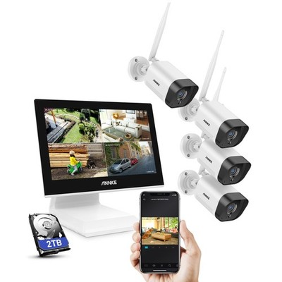 ANNKE 3MP WLAN IP ÜberwachungsKamera Set Audioüberwachung 5MP NVR 10'' Monitor