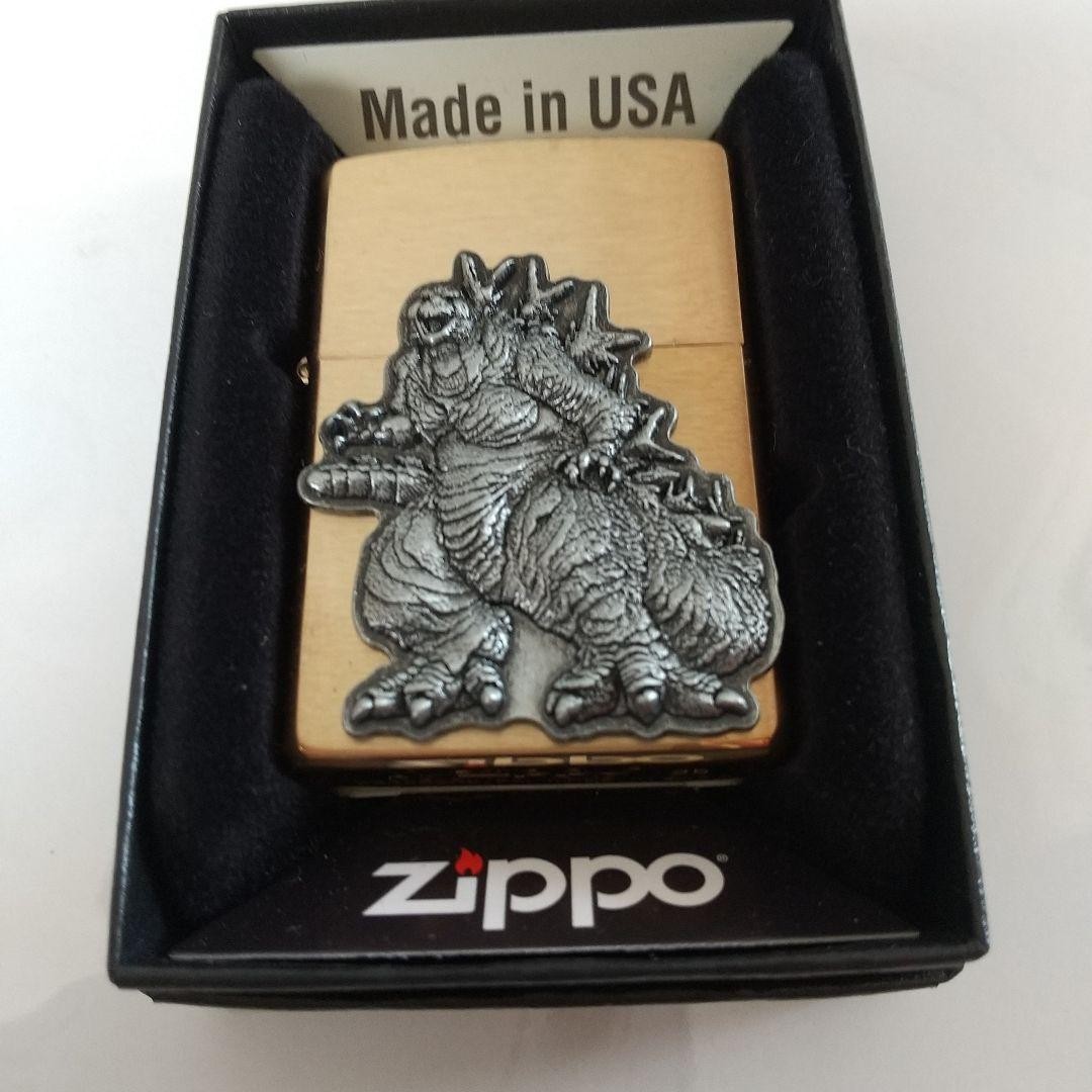 ゴジラ　zippo Zippo Customized Metal Godzilla Metal Gold Brass 2025 Lighter | eBay