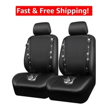 Universal Fit Sparkly Rhinestone Car Seat Covers - Cute Glam For Women 2 Pack Universal Fit Sparkly Rhinestone Car Seat Covers - Cute Glam For Women 2 Pack