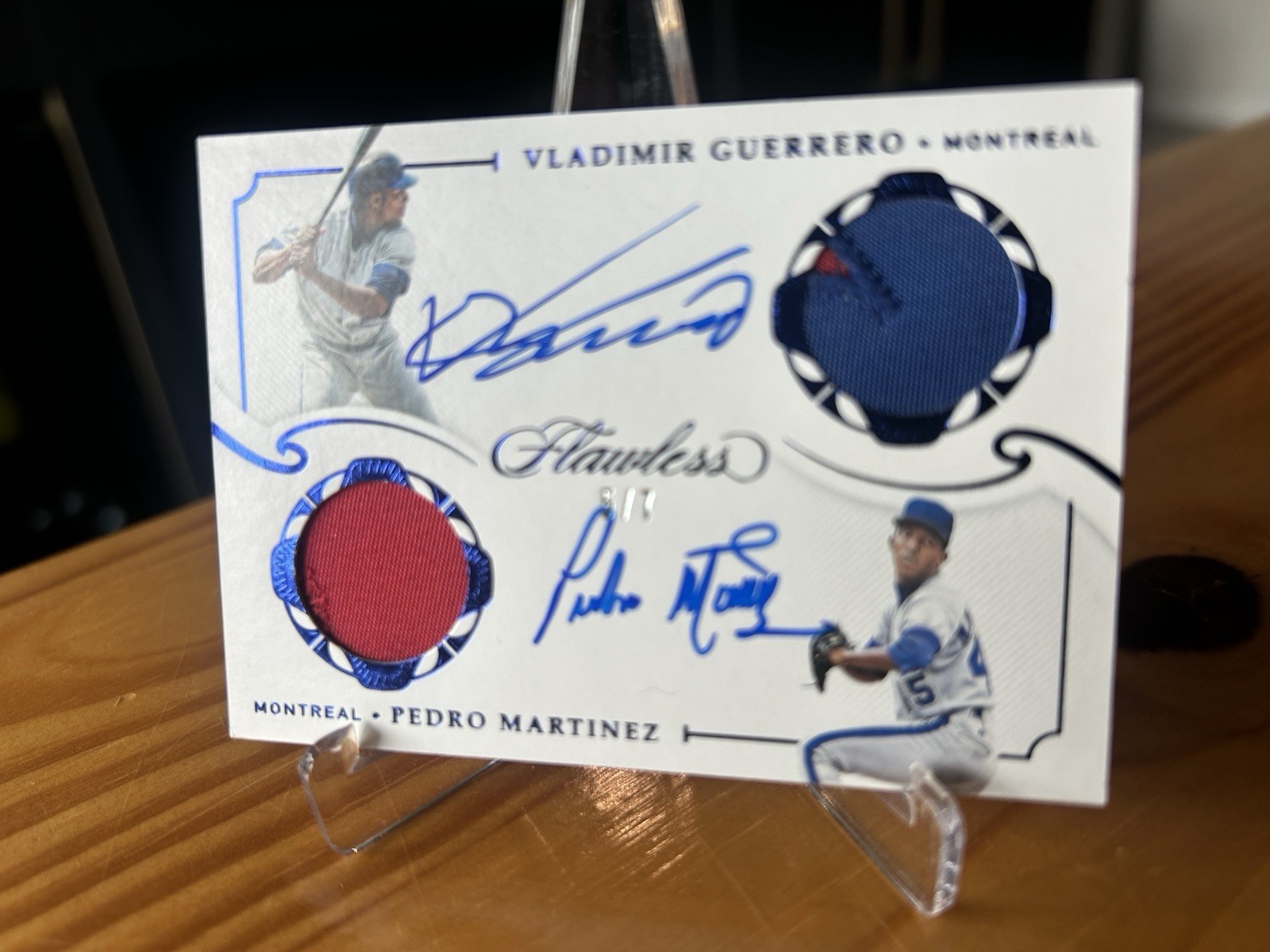 2019 Panini Flawless Pedro Martinez & Vladimir Guerrero Dual Auto /7 Relic view 2