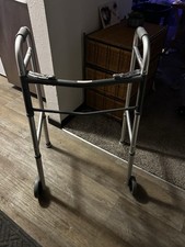 Guardian Adjustable Collapsible Walker 2 Wheels G30757W Aluminum Silver Indoor
