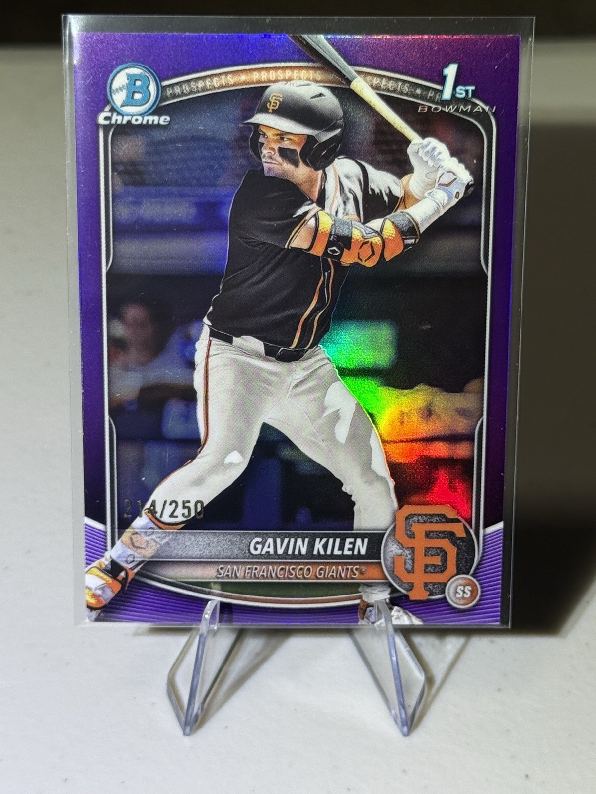 2025 Bowman Draft Gavin Kilen 1st Purple Chrome Refractor 214/250 #BDC-40 Giants