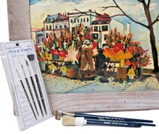 7 Vtg Assorted Artists Paint Brushes Lot JENKINS & LOEW-CORNELL