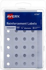 Avery 06734 Permanent Reinforcment labels 1/4...