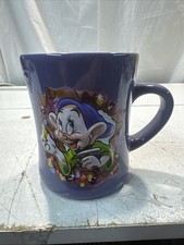 Disney Parks Purple Coffee Mug Cup Snow White And the Seven Dwarfs Dopey