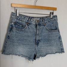 Garage Women's Denim Festival Raw Hem Shorts Size 28 7 Leah Blue