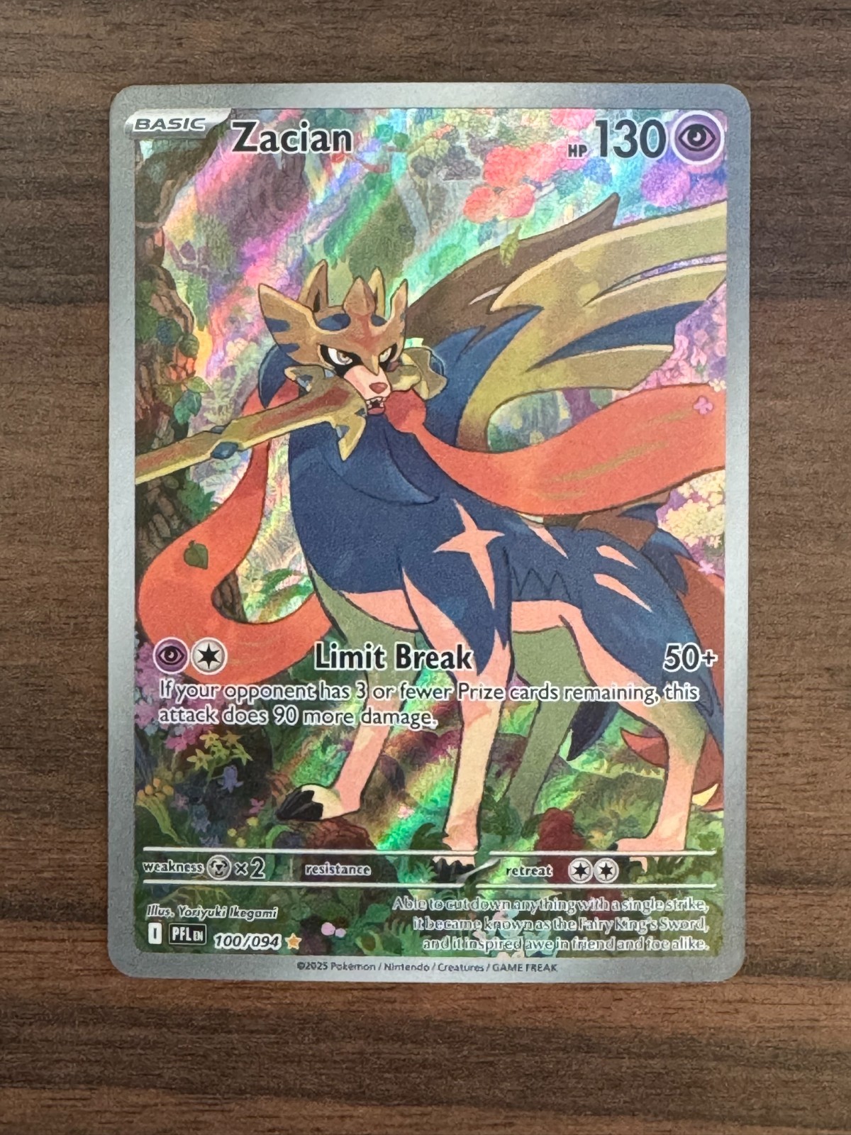 2025 Pokemon Phantasmal Flames Zacian Illustration Rare #100/094