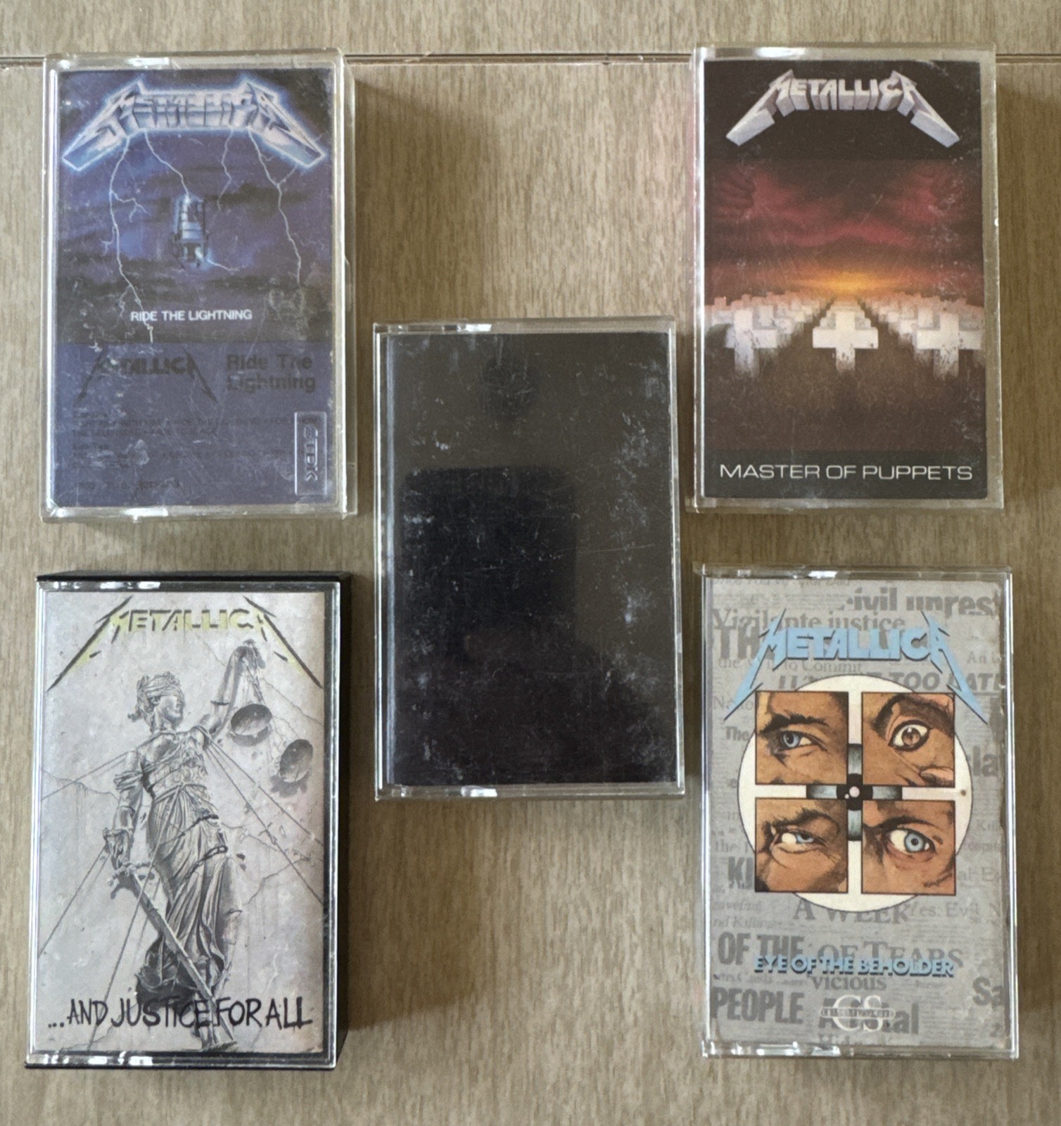 Lot of 5 Metallica Cassette Tapes Puppets Ride Lightning Black Justice Eye