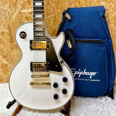Model Epiphone Lespaul Custom Lite Les Paul Light White Ebony Lightweight Safe d