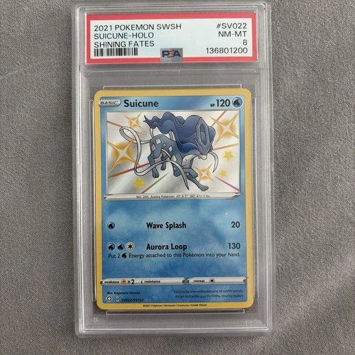 PSA 8 - SUICUNE 2021 Pokémon SWSH Shining Fates Suicune Holo SV022/SV122