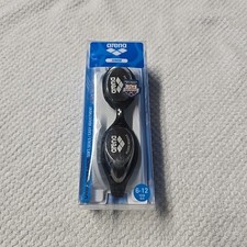 Arena Unisex Youth Spider Junior Swim Goggles Ages 6 to 12 Black/Silver/Green B