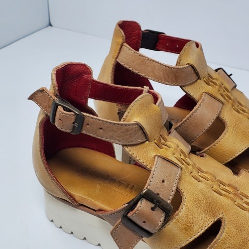 Bed Stu Ada Cage Platform leather distressed sandal Size 8 - No Box - Picture 3 of 16