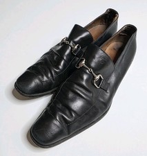 Vintage Gucci Black Leather Horsebit Loafers Men’s 13.5