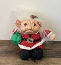 Vintage Norfin Santa Christmas Elf Troll Parachute Material 6” Plush Doll 1992