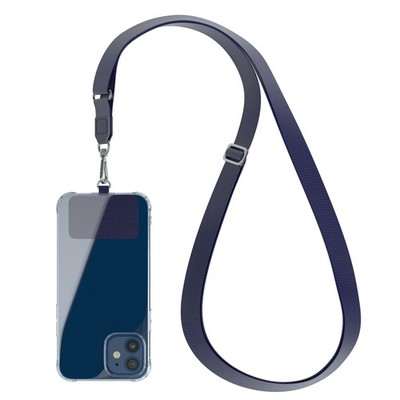 Universal Handykette alle Smartphones zum Umhängen breites Handyband Kette Blau