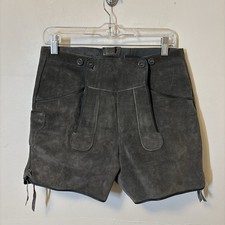 Lederhosen Shorts Leather Suede Men's 30" Waist Octoberfest Beer Garden Gray