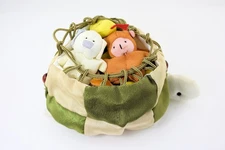 12 signs of Japanese Zodiac Otedama beanbags in a turtle cinch bag vintage