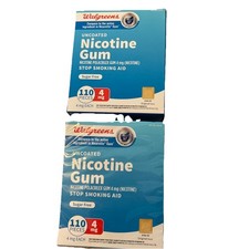 2 110 Ct Walgreens Nicotine Gum Original 4mg Uncoated 05/28, 06/28