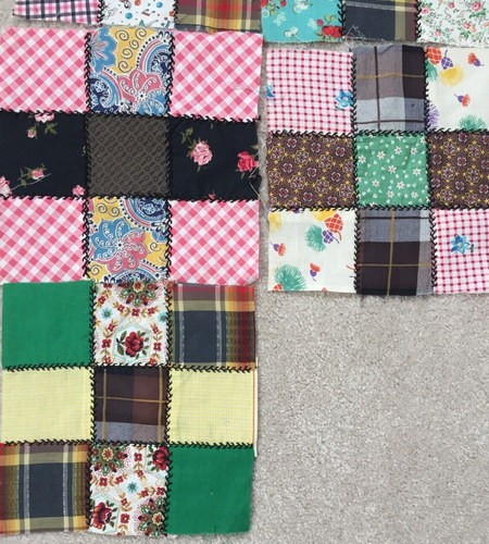 13 Vtg 9 Patch Quilt Blocks-Machine & Hand Stitched--8 1/2" x 8 1/2" FREE SHIP - Picture 2 of 9