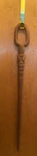 HAND CARVED WOODEN WALKING CANE. OVALED OUT HANDLE. NICE DETAIL. OOAK