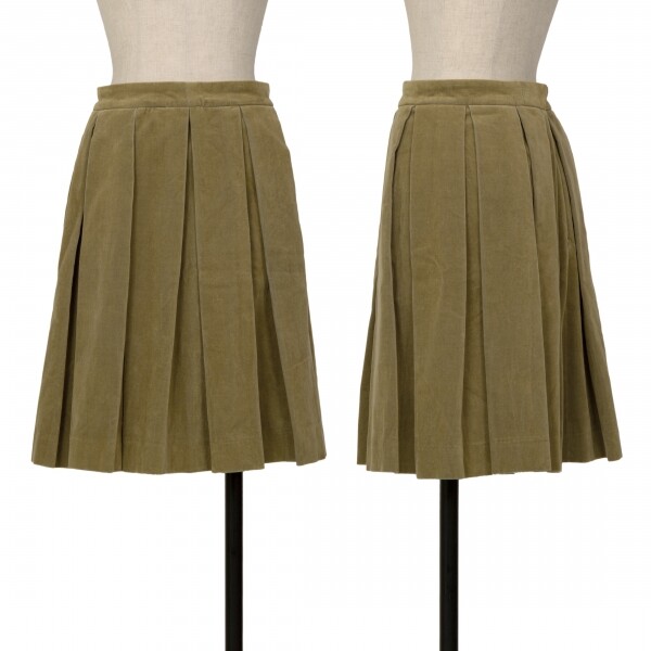 Jean-Paul GAULTIER CLASSIQUE Cotton Velor Pleated Skirt Size
