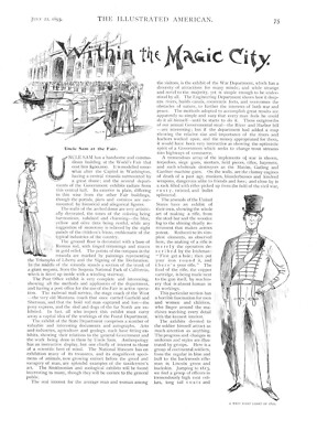Within The Magic City - Uncle Sam At The Fair - The Greely Exhibit - 1893