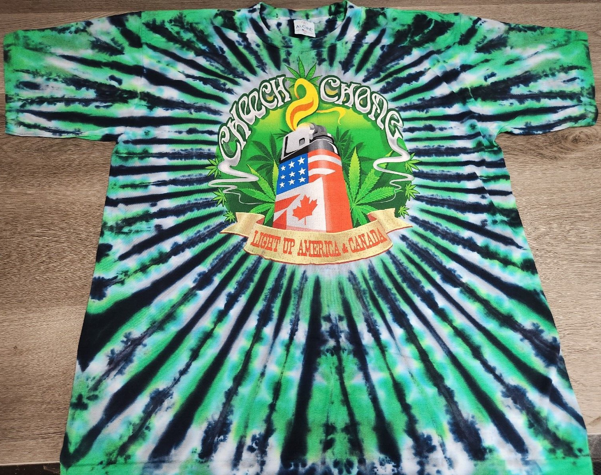 Cheech and Chong Light Up America/Canada Tie-Dye Concert T-Shirt 