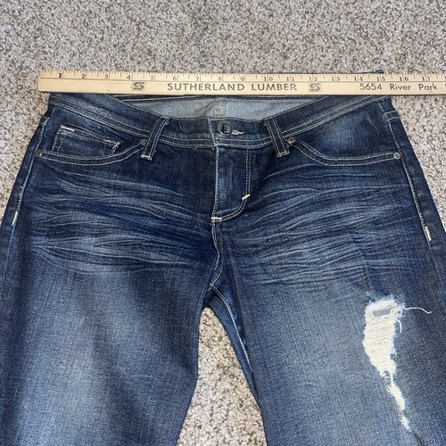 DENIMOCRACY Women's jeans size 28 (30x32.5) Flare Leg Distressed Denim - Picture 8 of 17