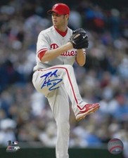Signed  8x10 J.A. HAPP  Philadelphia Phillies Autographed photo - COA
