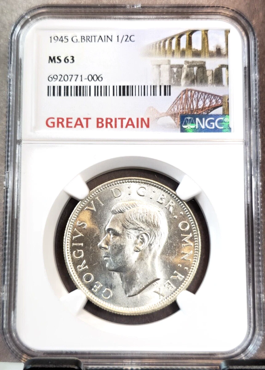 ⭐️【NGC MS63】1944 イギリス 1/2Crown 銀貨 シルバー 1945 Year UK Half Crown Coins for sale | eBay