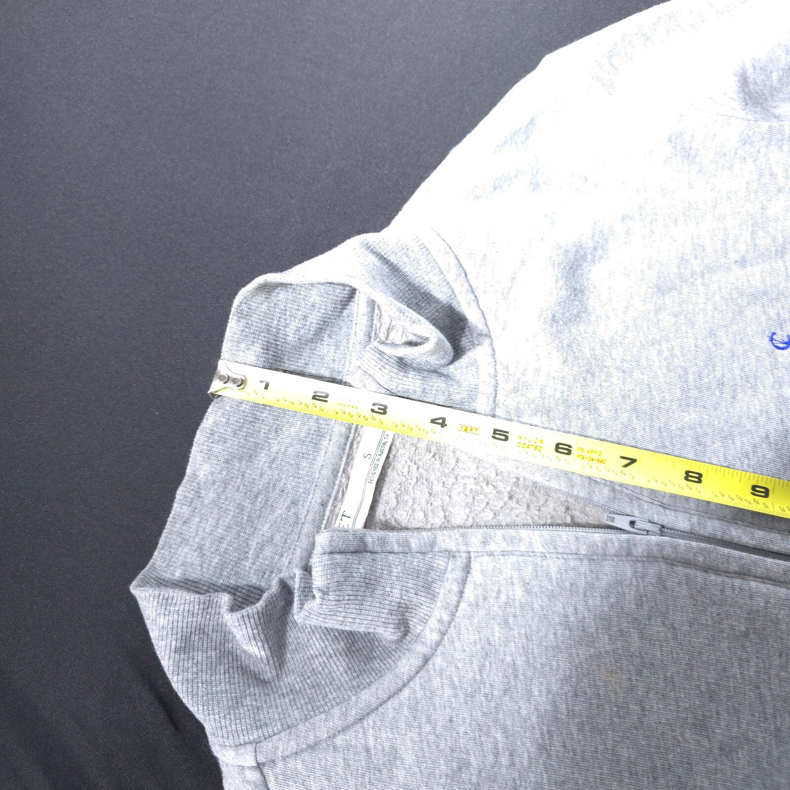 Criquet Pullover Mens Small Gray 1/4 Zip Chest Pocket Long Sleeve Outdoor Preppy