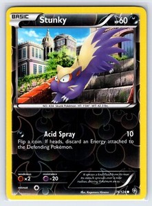 Stunky 76/124 2012 B&W Dragons Exalted Pokemon Card Reverse Holo Common - Vlp