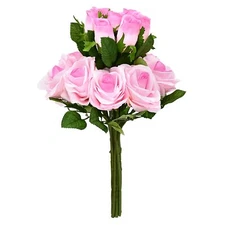 Artificial/Fake/Faux Flowers - Roses with 2 Blooms Pink 10PCS for Wedding Hom...