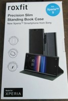 Sony XPERIA 5 Smartphone, Precision Slim Standing Book Case by  Roxfit. Black. 