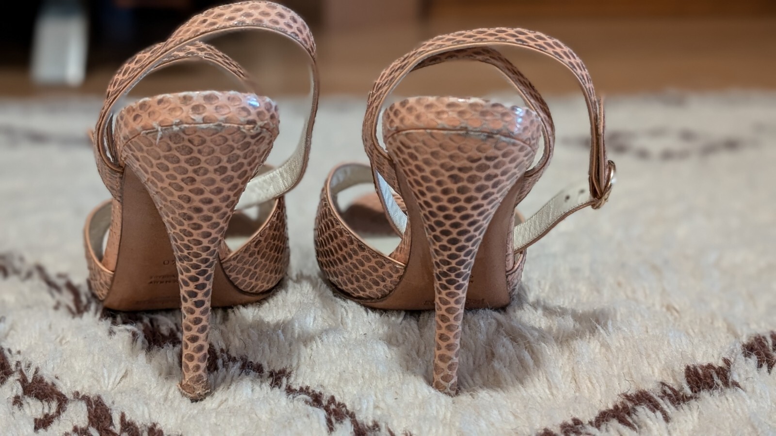 Autentici tacchi Slingback in pelle di serpente Yves Saint Laurent Rive Gauche Taglia 9 5