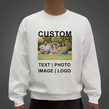 Custom Personalized Crewneck Sweatshirt Your Own Text/Logo/Photo/Picture