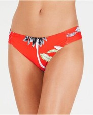 Trina Turk Shangri La Side Shirred Hipster Bikini Bottom sz 6 Flame