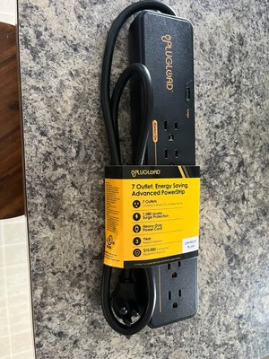 PlugLoad 7 Outlet Energy Saving Advanced Powerstrip Black