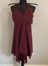 WINDSOR Burgundy Red DRESS NWT Cross Strapped Back Extra Small - XS