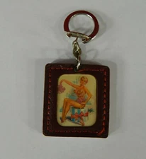 Vintage Keychain Risqué Vari-Vue Flicker Nude Woman 