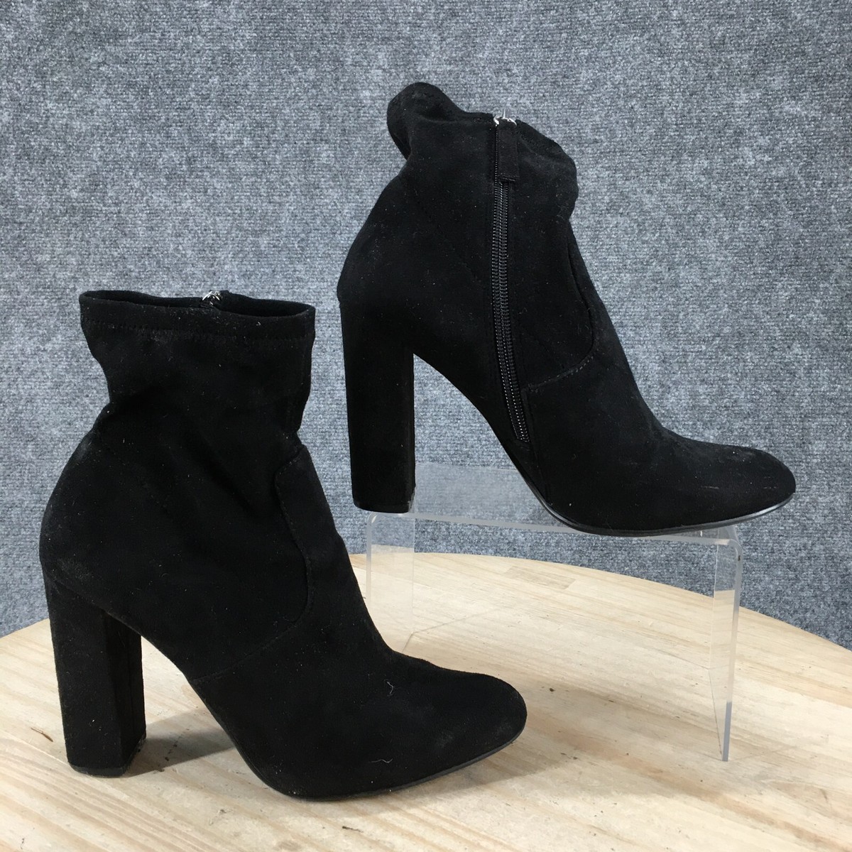 Steve Madden Femmes Mottoo Cuir Fermeture Éclair Cheville Bottes, Noir