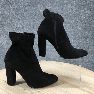 Steve Madden Boots Womens 8 M Edit Ankle Booties Heels Black Fabric Zipper