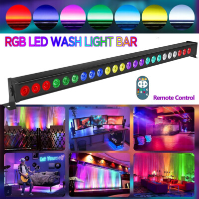 #ad 120W RGB 24 LED DMX Stage Light Bar Wall Washer DJ Party Disco Club With Remote $64.99
